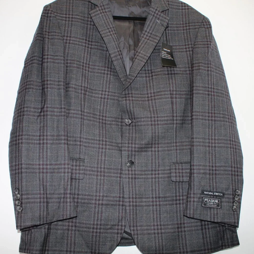 Jos. A. Bank Traveler NWT Men 44R Natural Stretch Tailored Fit Sport Coat Blazer - Picture 8 of 12